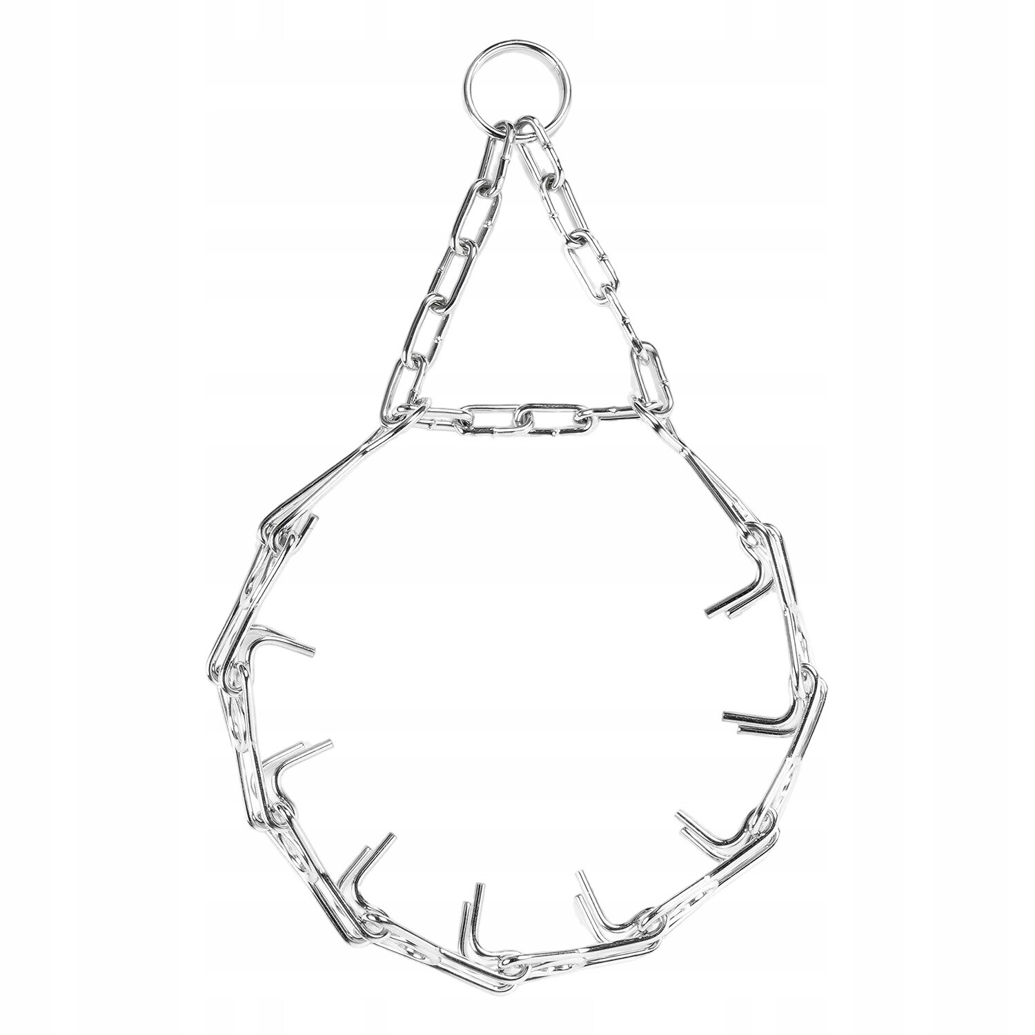 Ostnatý obojek z chromované oceli, 52 cm