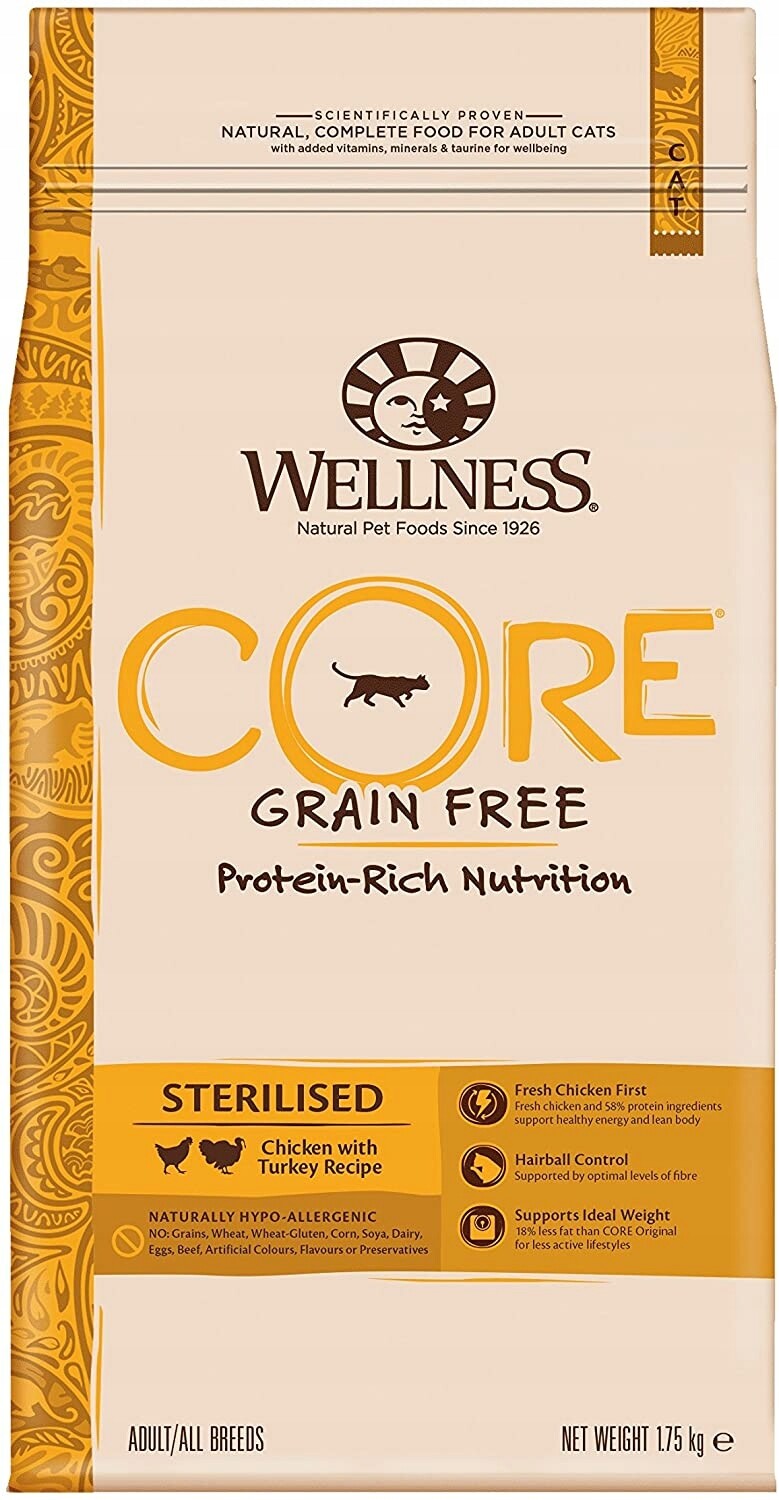 Wellness Core Sterilised Original pro dospělé kočky po sterylindiku 1,75 kg