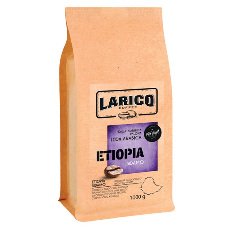 Káva Larico Etiopie Sidamo, zrnková, 1000 g