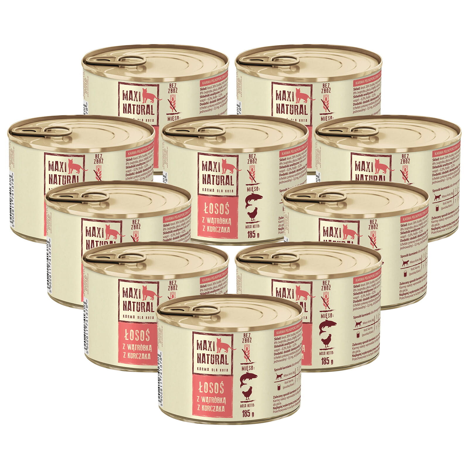 Krmivo pro kočky Maxi Natural Losos Játra 10x185g