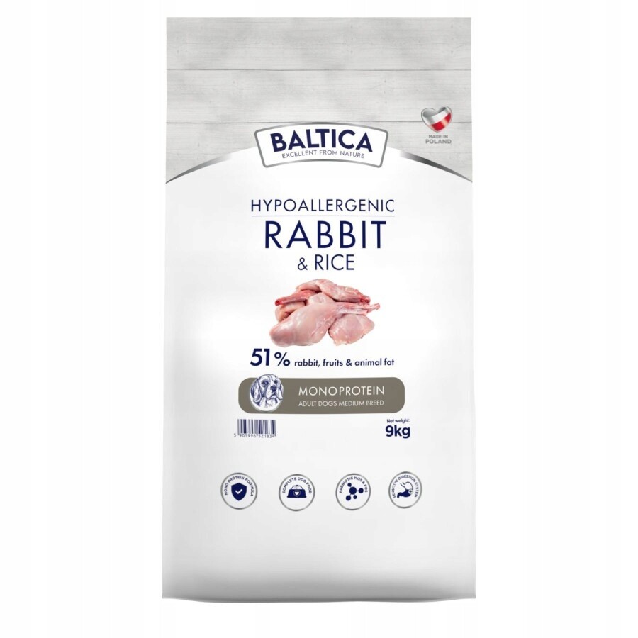 Baltica Adult Rabbit & Rice M 9 kg Pro Střední Plemena Krolik S Ryzem