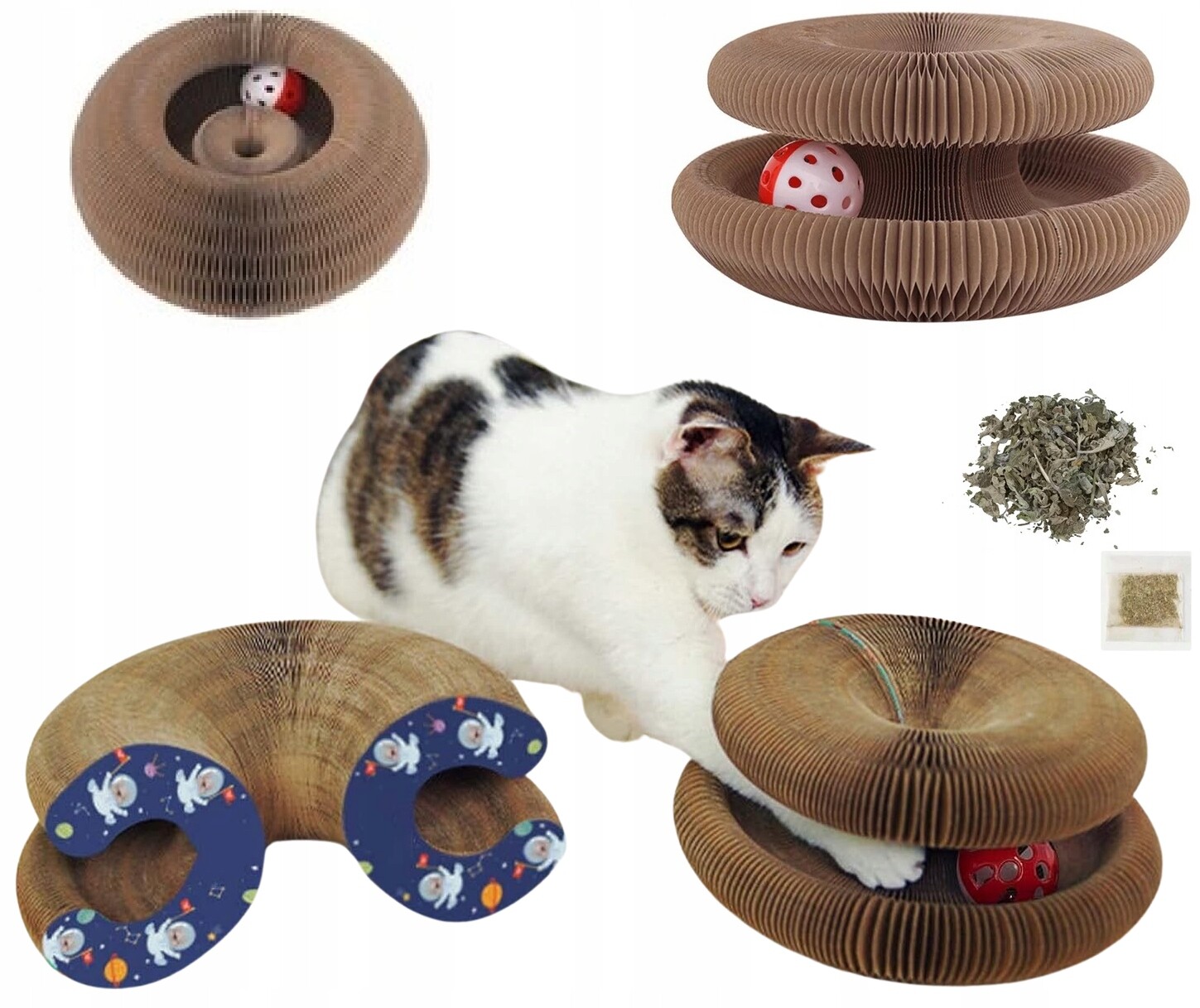 Škrabadlo Pro Kočky Hračka Interaktivní Škrabadlo s míčem a tunelem Koťátko