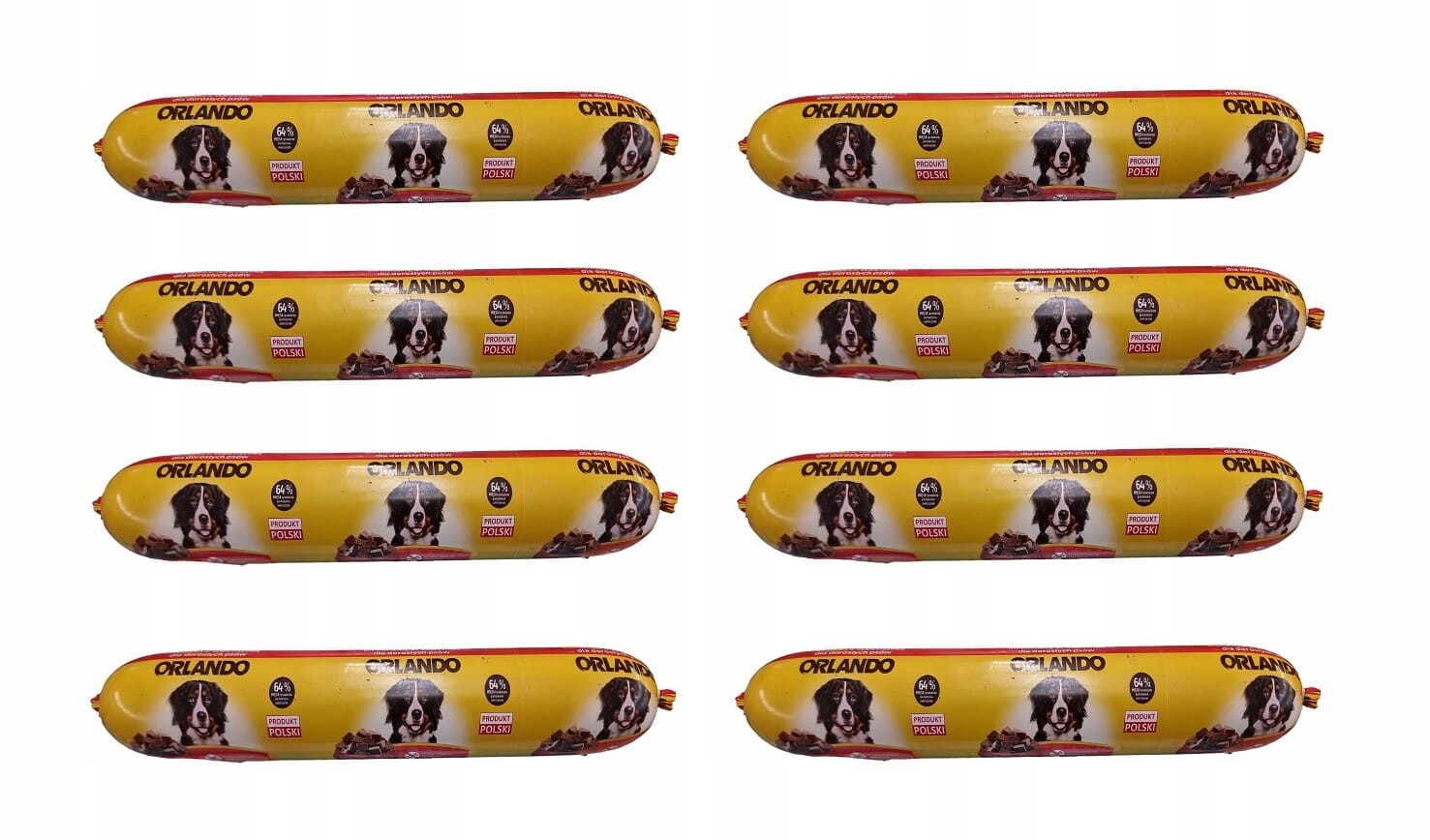 Klobásová tyčinka Krmivo pro psy s hovězím masem Orlando 8 x 1 kg