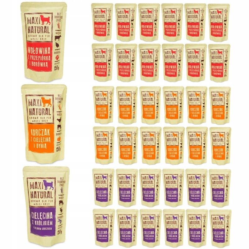 Maxi Natural Krmivo pro psy Mix chutí 39x150g