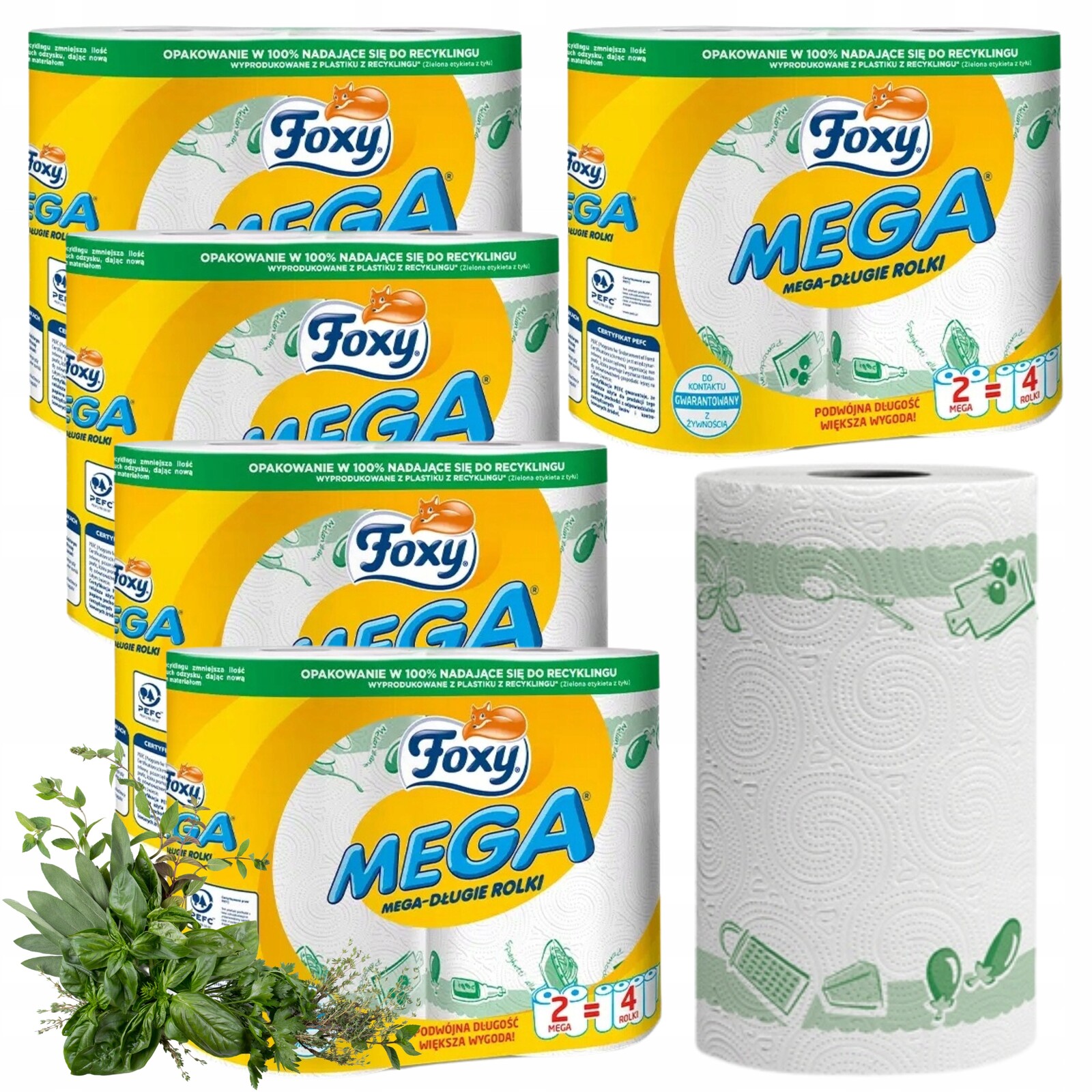 Papírový ručník Foxy Kuchyňský Silný a odolný, výkonný, 10 rolí