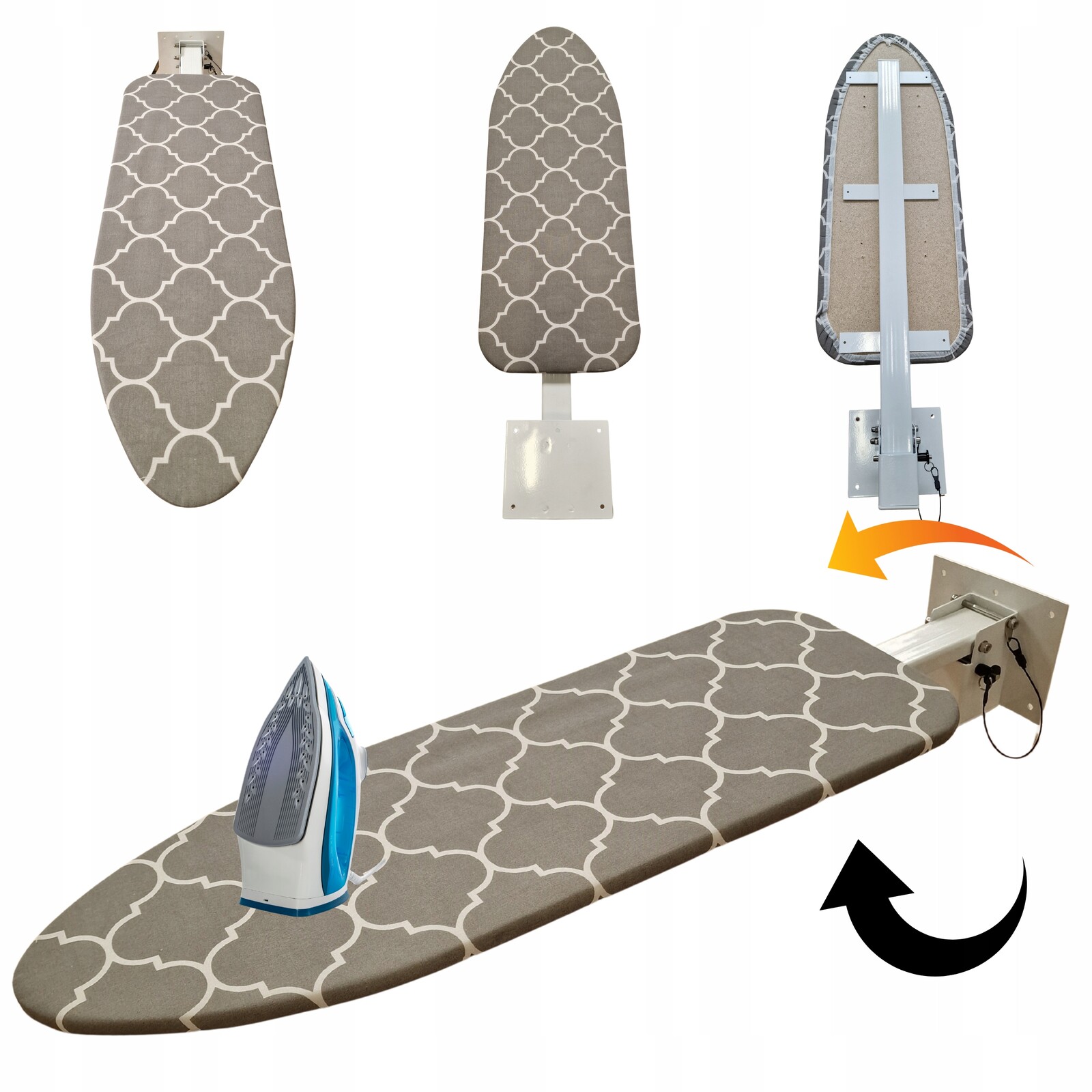 Žehlicí Prkno Upevňuje se na stěnu do skříně Bílá 78 x 28 cm Boardi