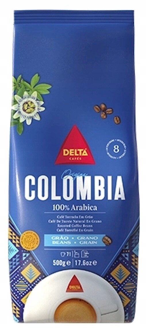 Káva 100% Arabica zrnková tradičně pražená Colombia 1 kg Delta