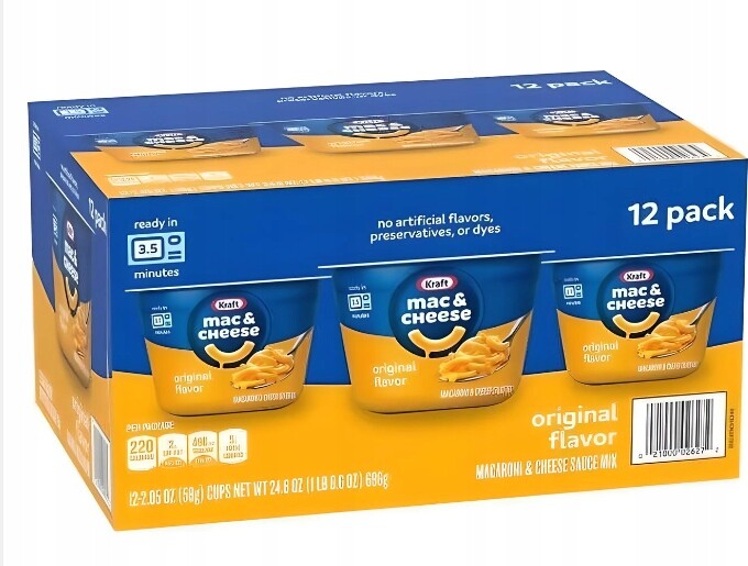 Kraft Macaroni Mac & Cheese Těstoviny se sýrem Cup 12PACK
