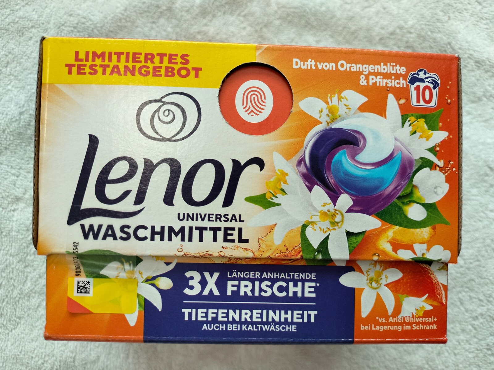 Lenor 3v1 kapsle na praní Univerzální Pomerančový květ 10 Ks