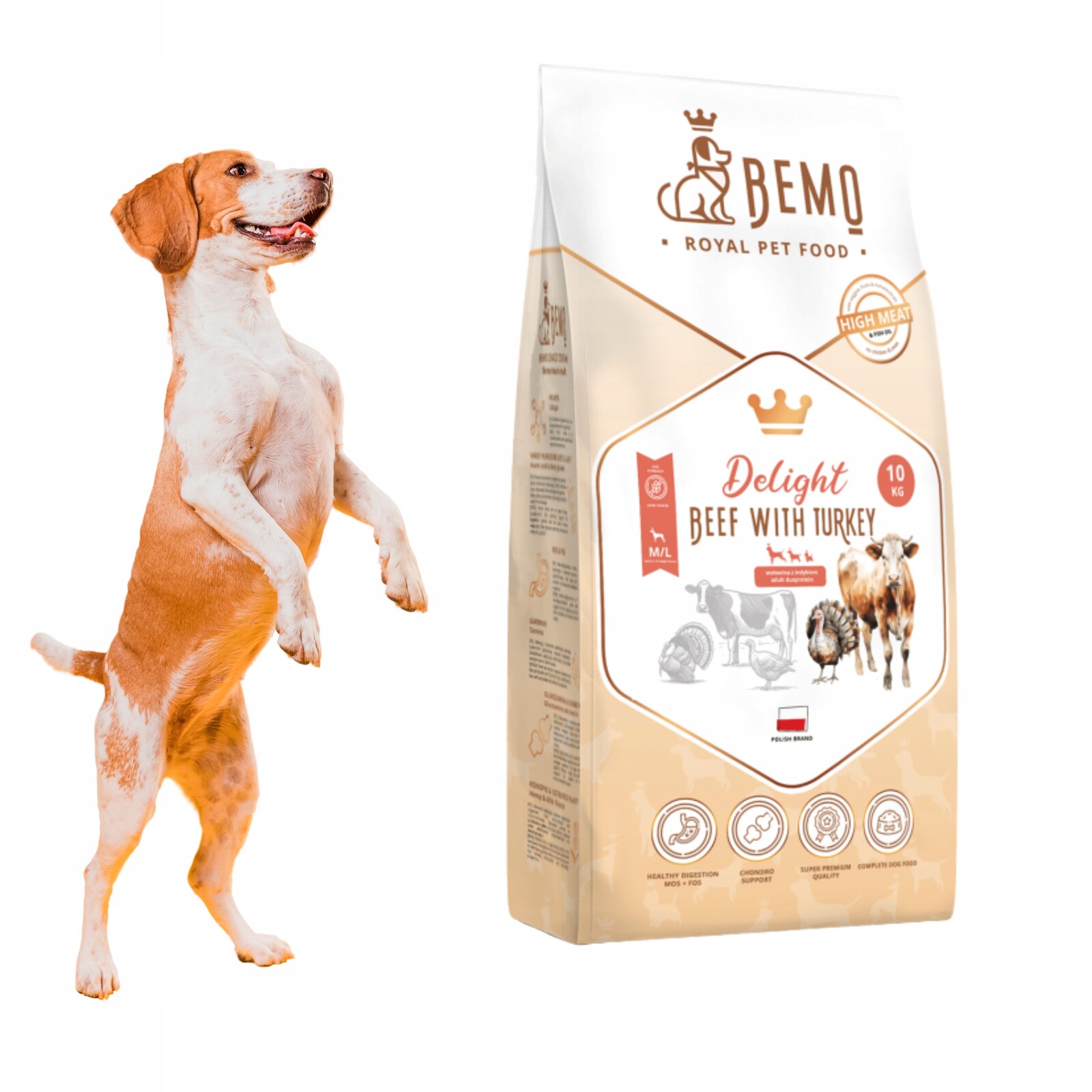 Krmivo pro psy Bemo Delight M/L 10 kg s velkým hovězím masem a velkými psy