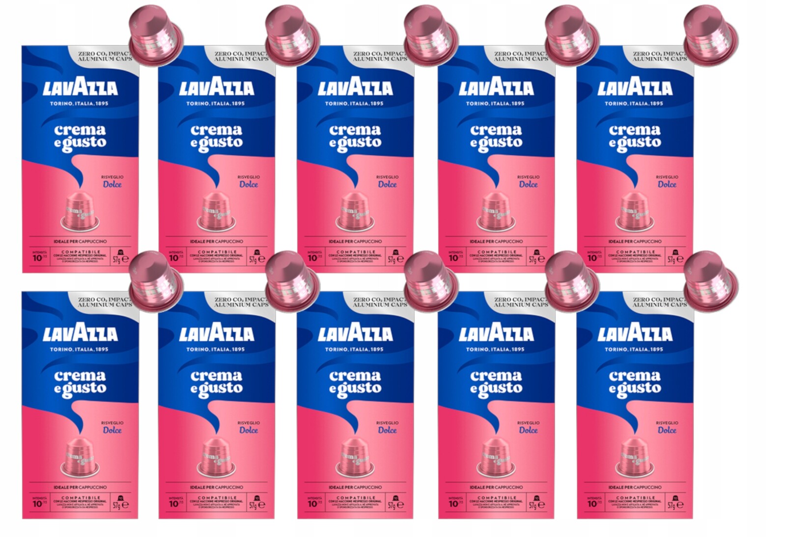 Kapsle pro Nespresso Lavazza Crema e Gusto Dolce 100 kusů