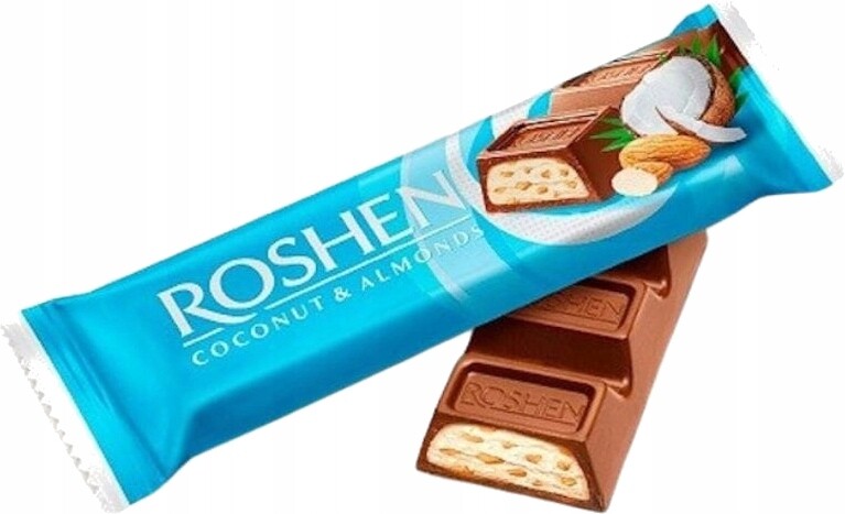 Roshen Tyčinka z mléčné čokolády s náplní Kokos Mandle 38g 30ks