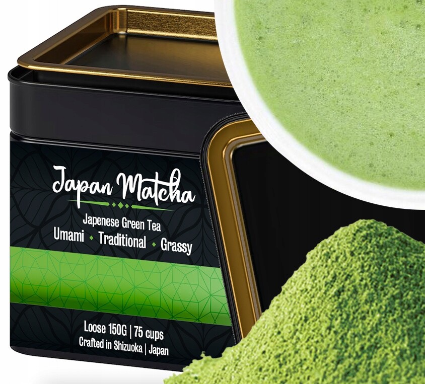 Matcha Zelený Čaj Tradiční velká japonská plechovka jako Dárek 150 g