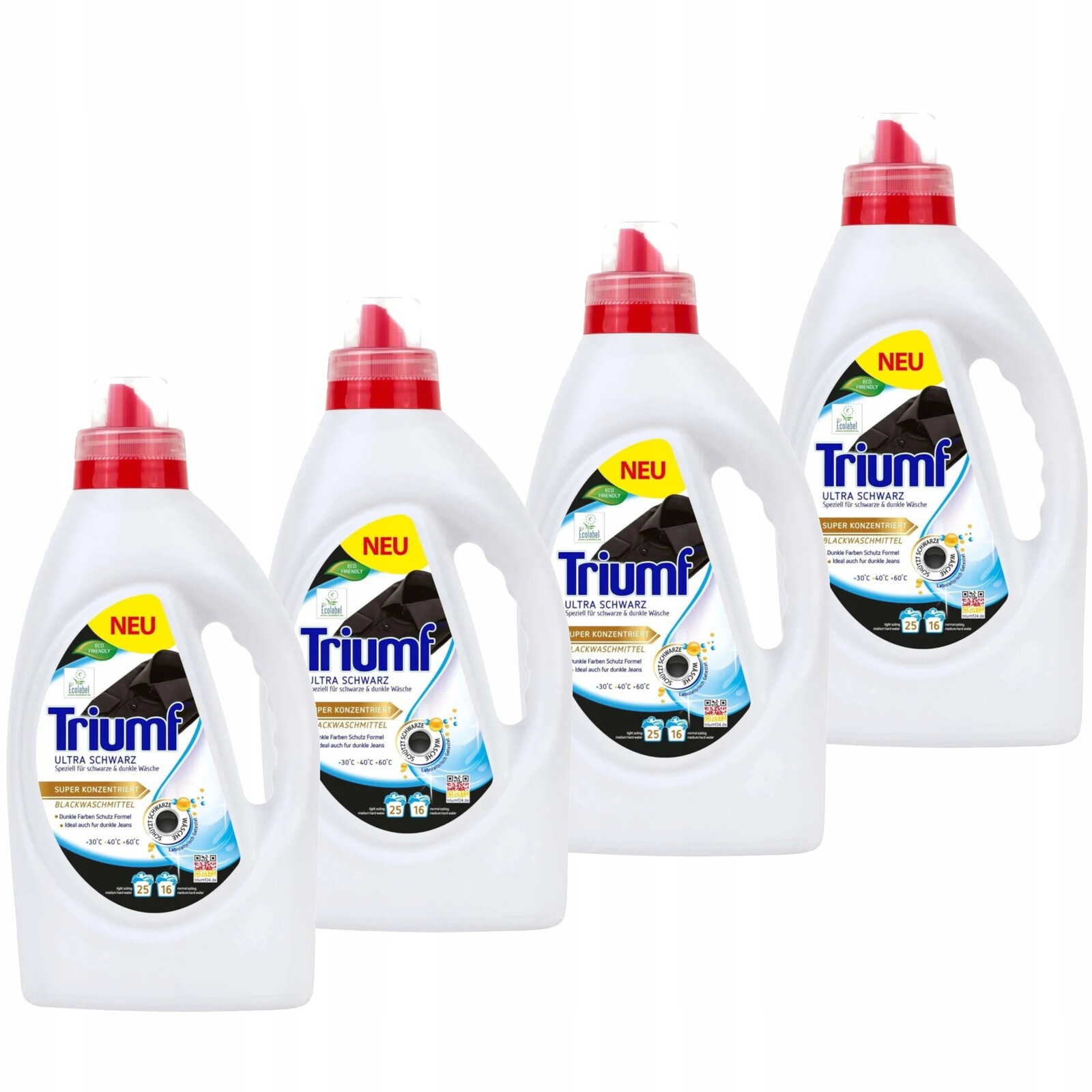 4x Tekutý prací prostředek Triumf Black koncentrát 16 praní 1 l