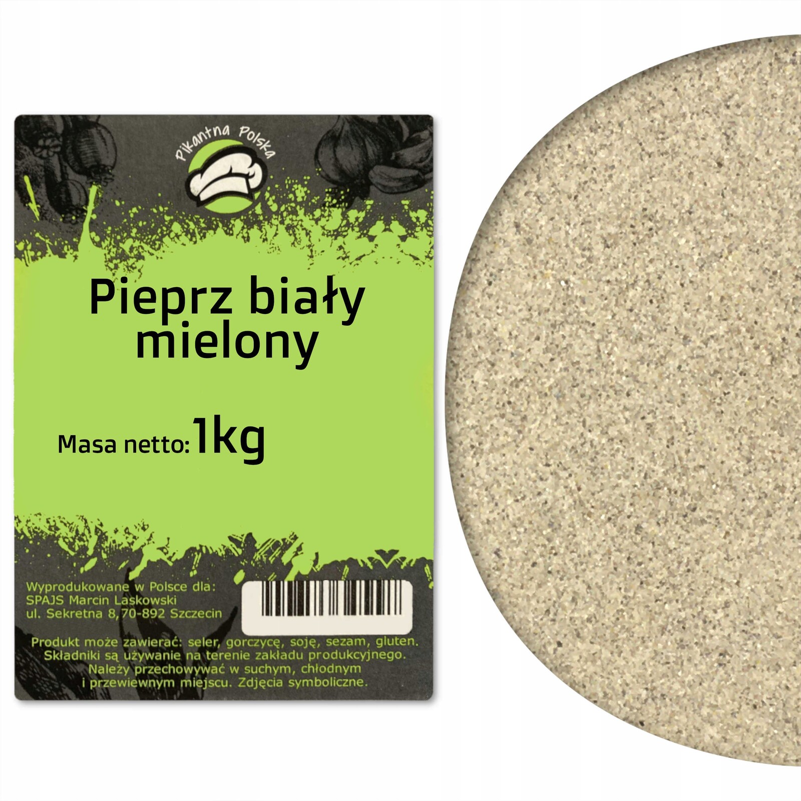 Pepř bílý mletý 1 kg – Pikantna Polsko