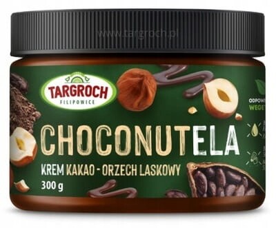 Krém Choconutela z lískových oříšků a kakaa – Pet sklenice 300 g Targroch