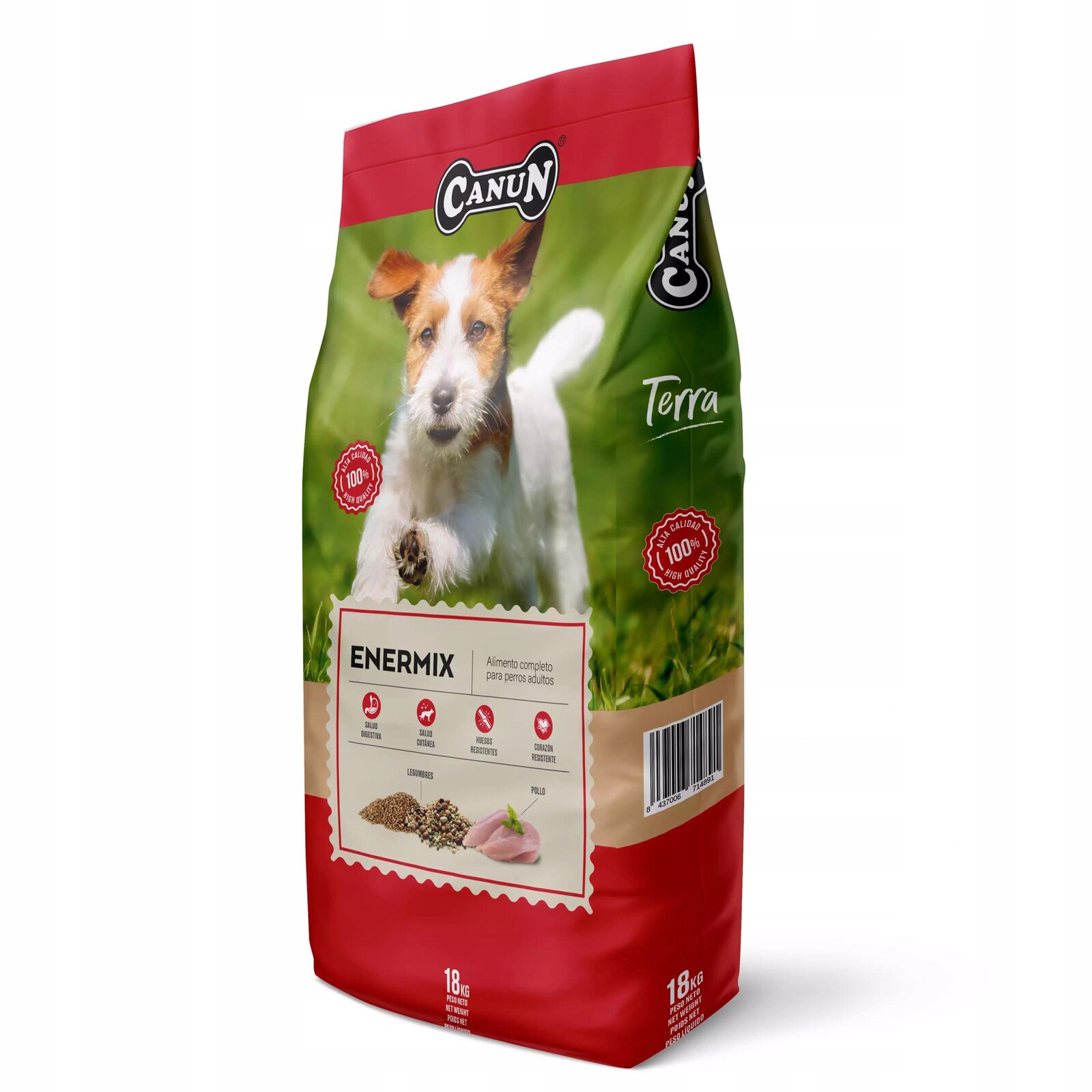 Suché Krmivo pro psa Canun Terra Enermix pro dospělé psy se vzděláním 18 kg