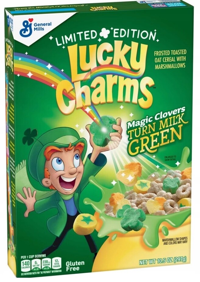 Snídaňové cereálie Lucky Charms s marshmallowem – 2 balení – 1,3 kg