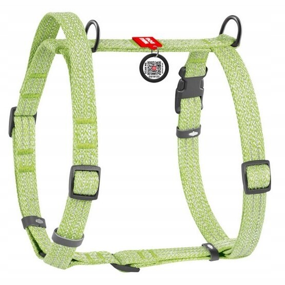 Collar WauDog Re-Cotton Reflexní postroj s rukojetí, velikost L, světle zelený
