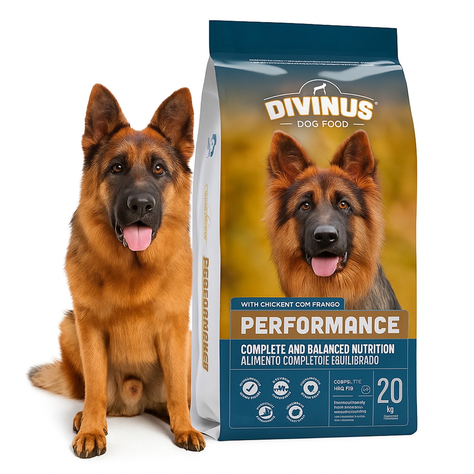 Suché Krmivo Divinus Performance pro německého ovčáka 20 kg