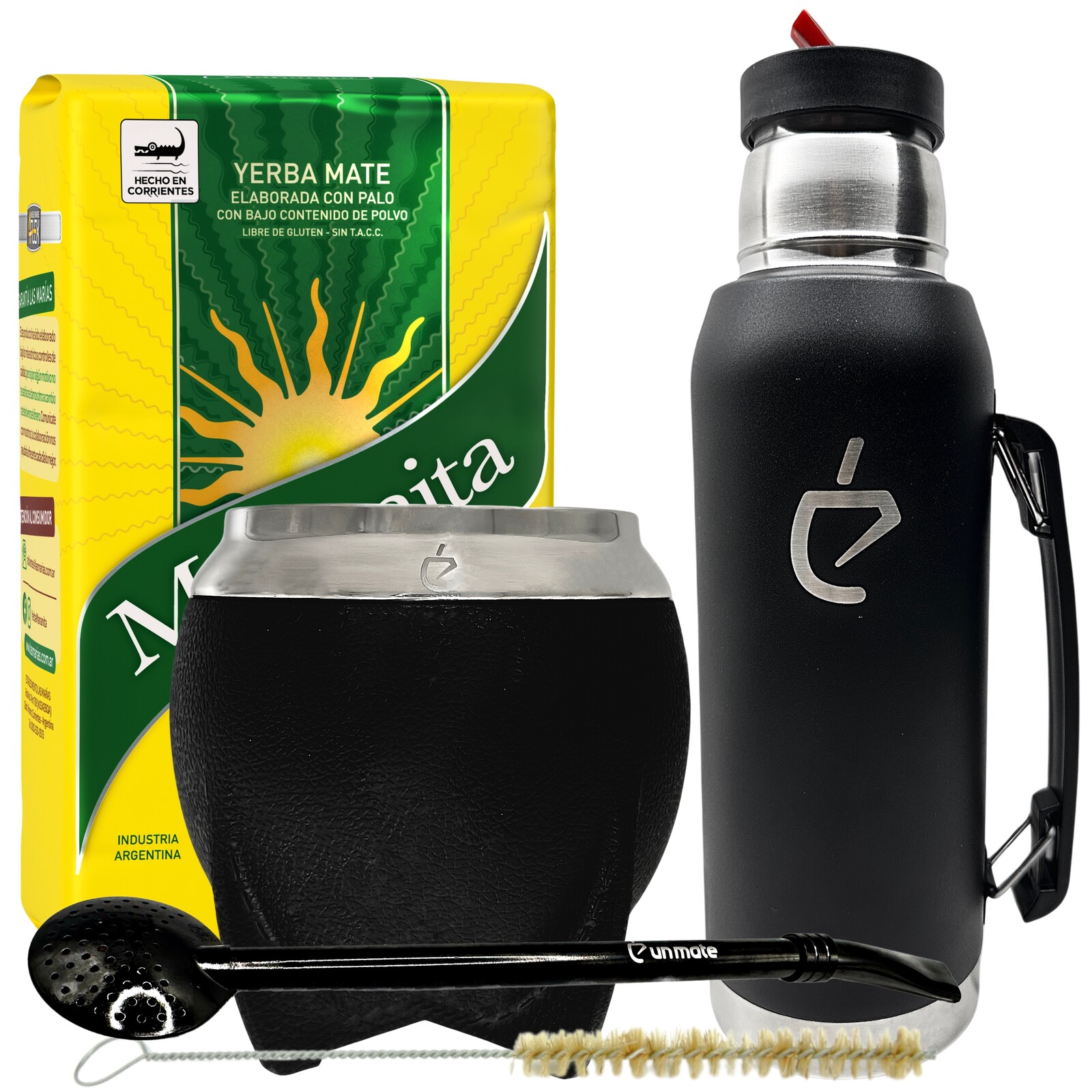 Tradiční sada na pití yerba mate: Mananita, tykev, bombilla, termoska