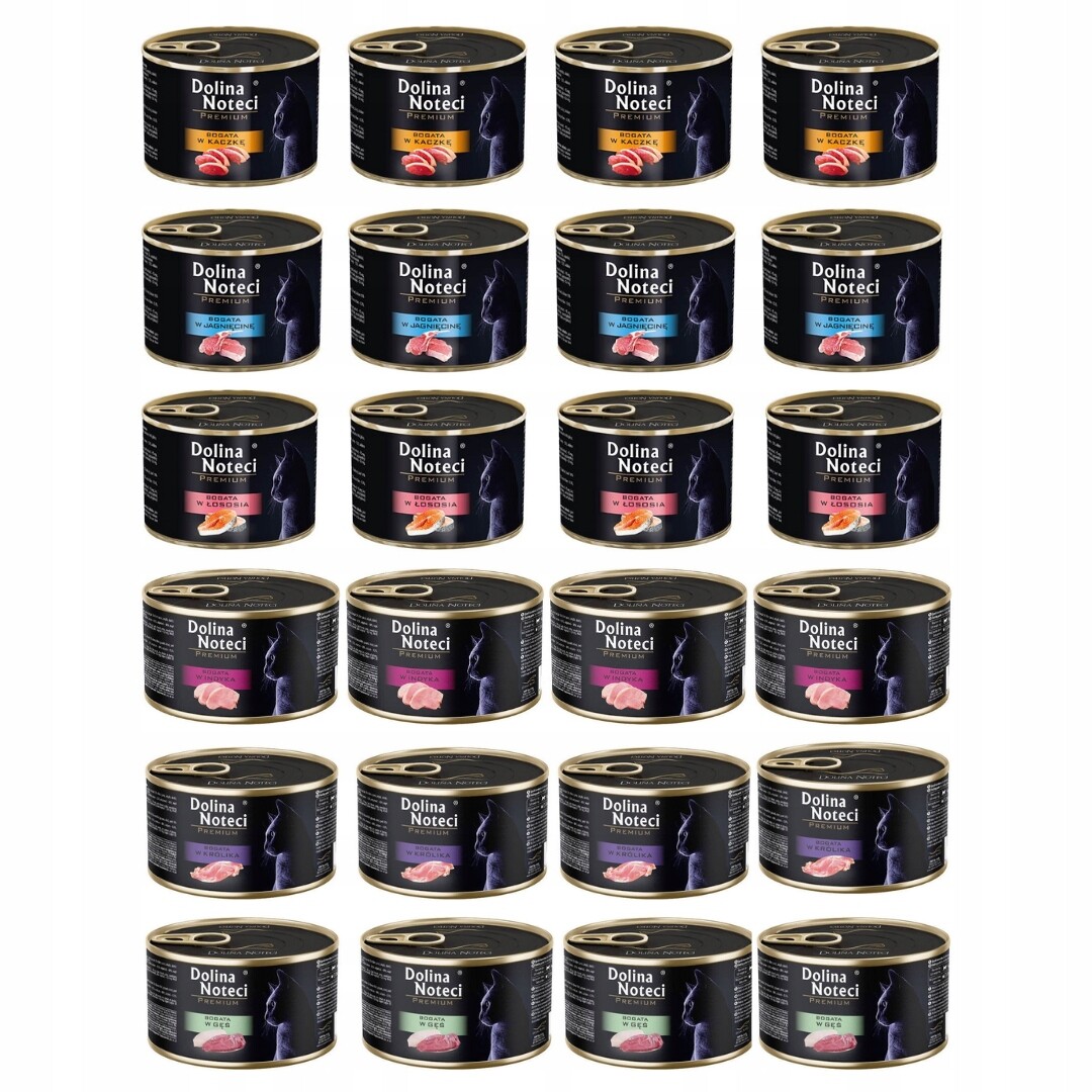 Dolina Noteci Premium Bohatá mix chutí – mokré krmivo pro kočky – 24x185 g