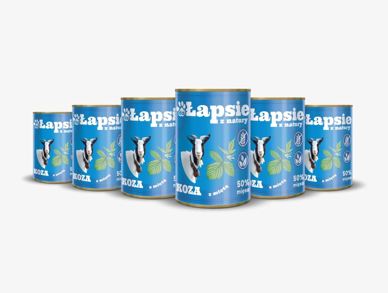 Sada 6 x Tlapky Vlhké Krmivo Kozina S Mátou