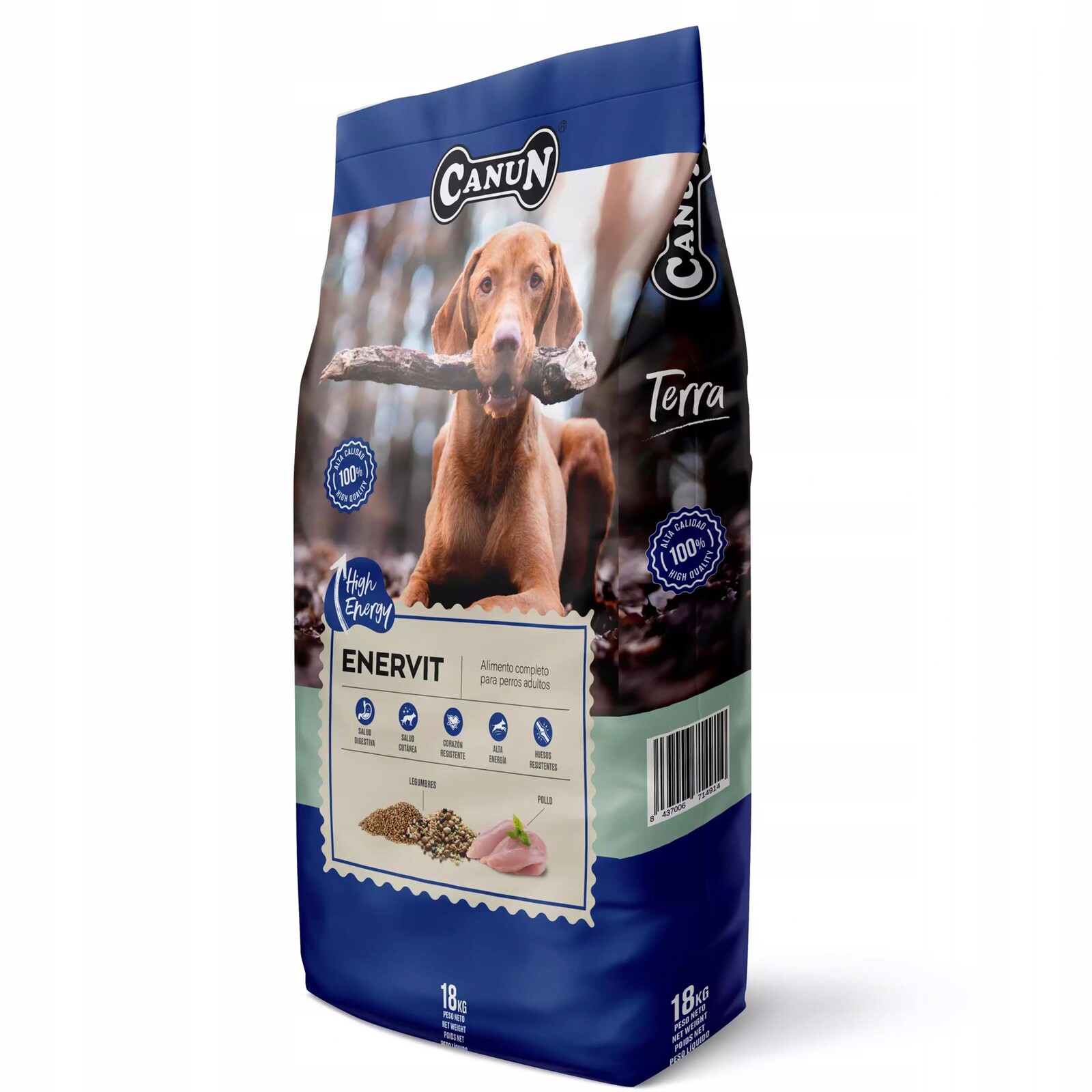 Suché Krmivo pro psy Canun Terra Enervit Dospělí psi Snadno stravitelné 18 kg