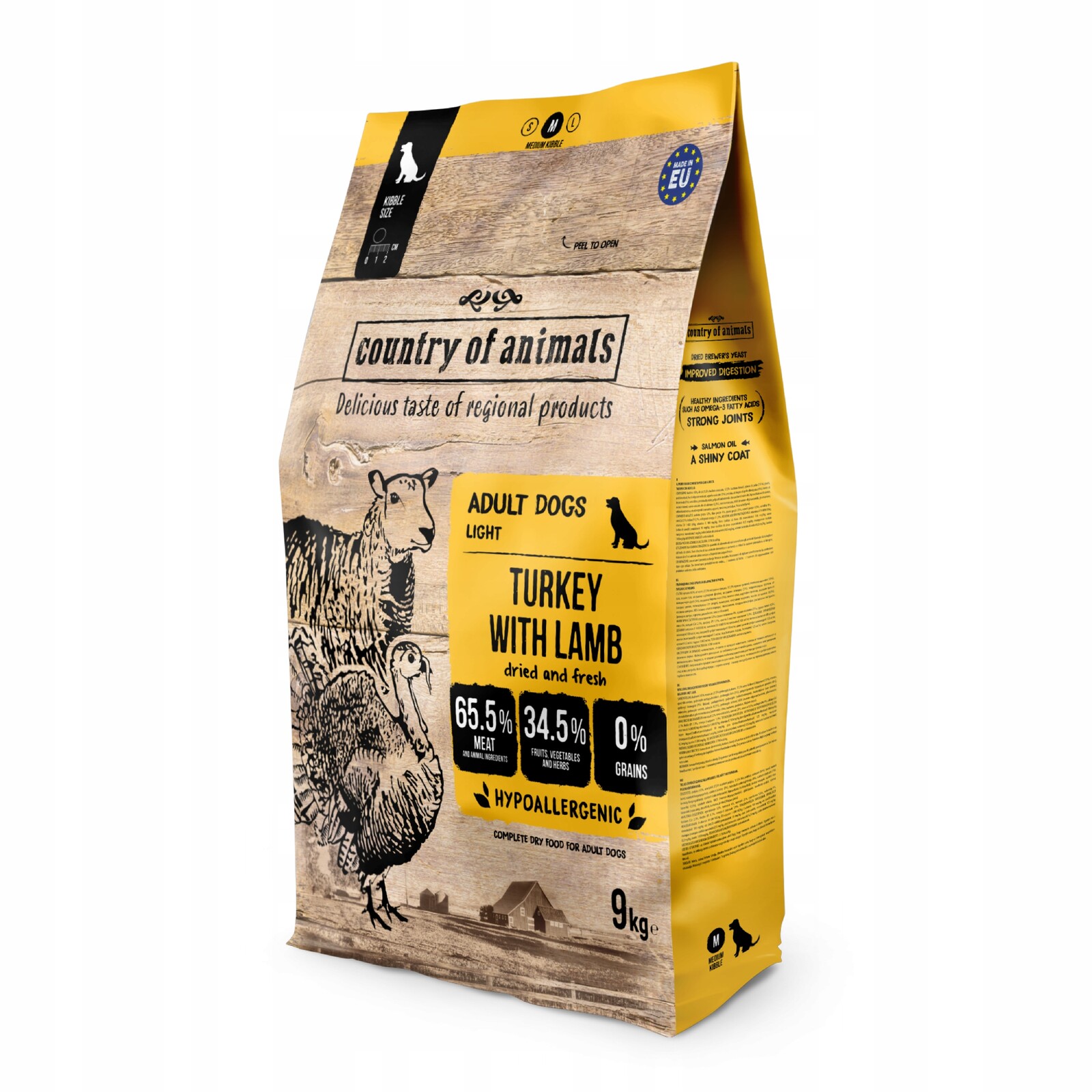 Country of Animals Psí granule krocaní/jehněčí 9 kg