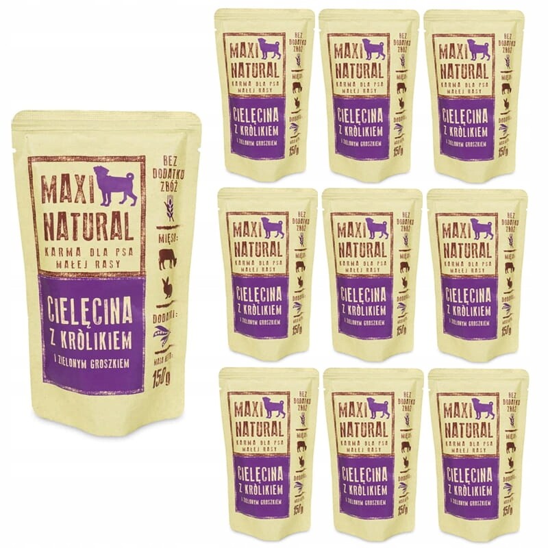 Maxi Natural Krmivo pro psy Telecí s králíkem 10x150 g