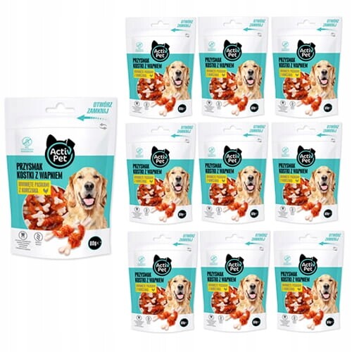 Pamlsek pro velkého psa Kostky s vápníkem 10x80g Activ Pet