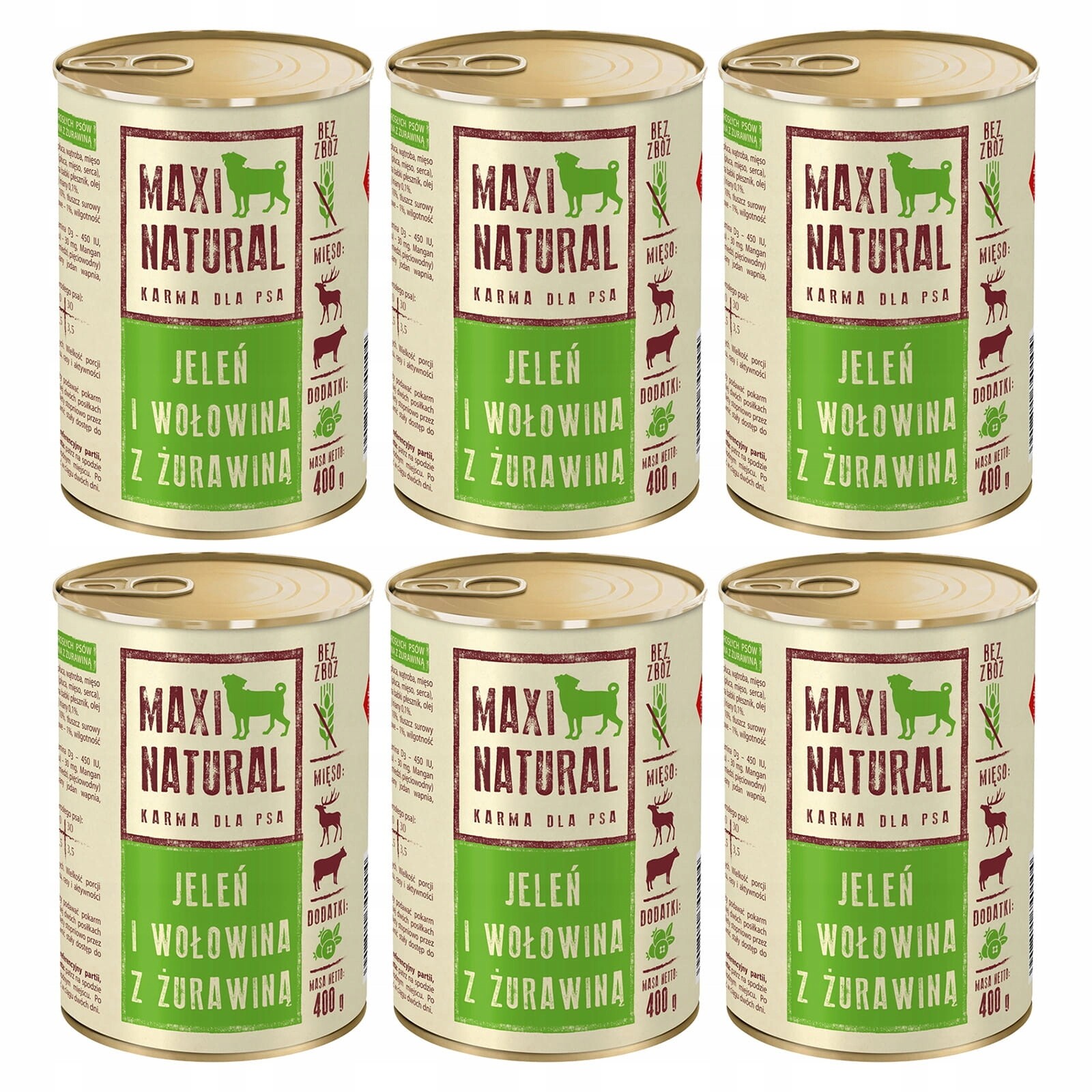 Maxi Natural Krmivo pro psa Jelen hovězí 6x400g