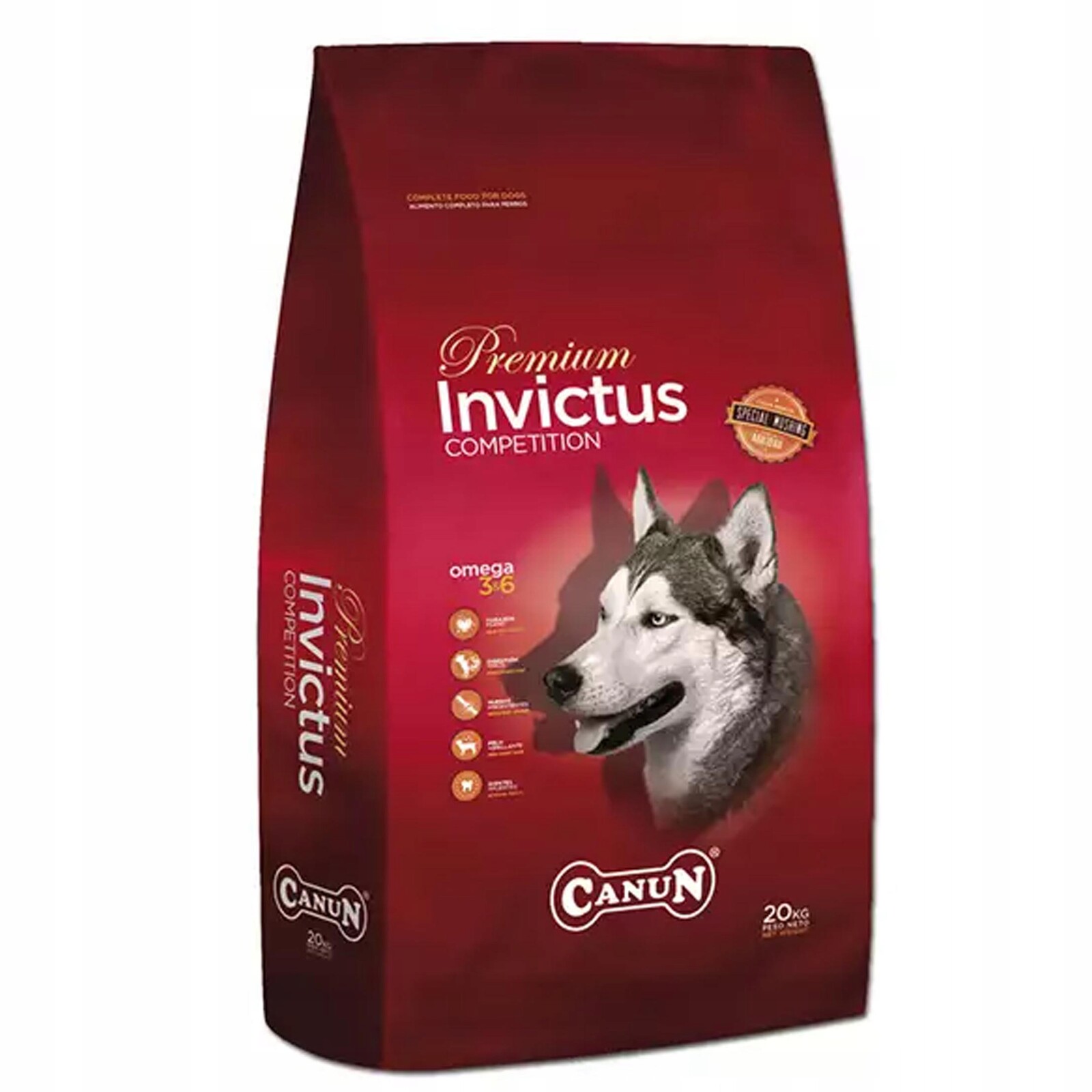 Suché Krmivo pro psa Canun Invictus Premium s jehněčím masem, rýží a rybou