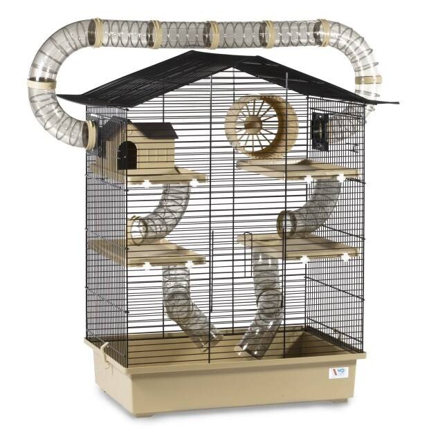 Velká klec pro křečka hlodavce myšky patrový palác tunely domeček kolotoč