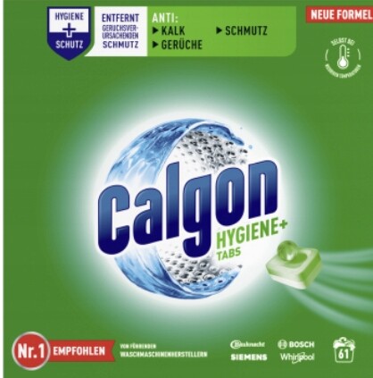 Calgon Hygiene+ Tabs Odvápňovač Tablety na čištění pračky 61 Ks