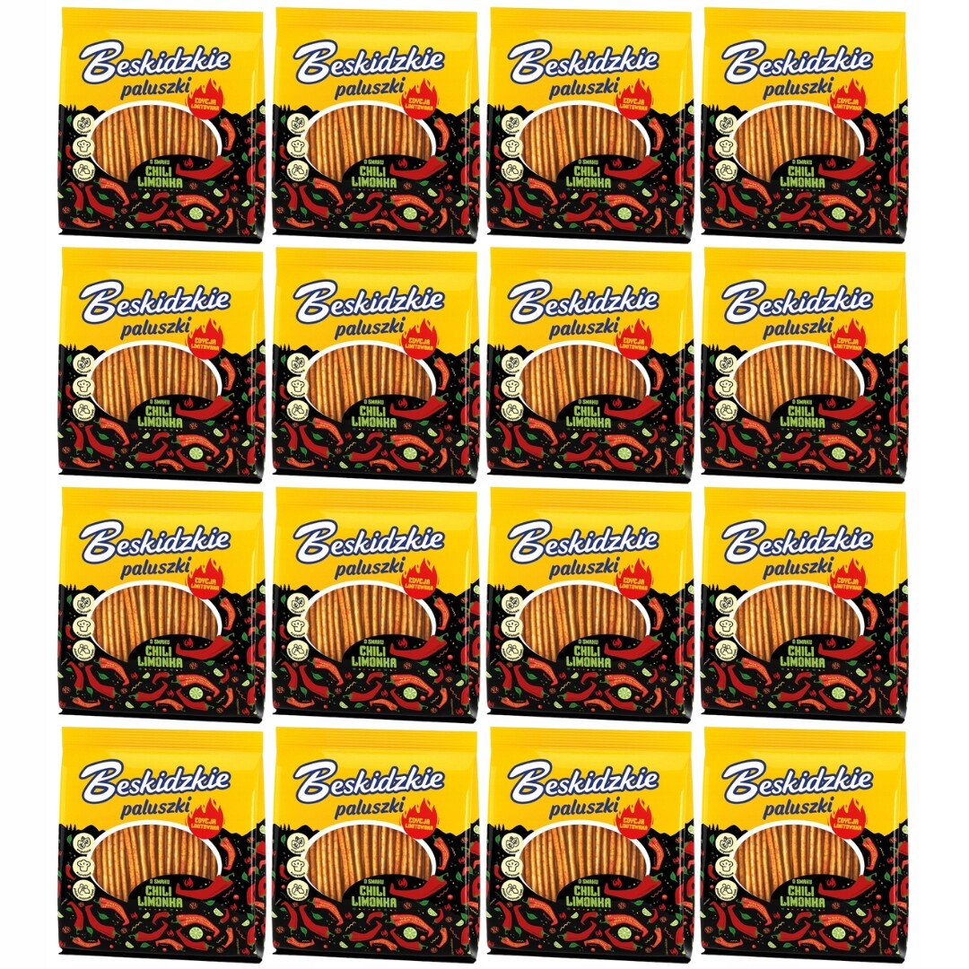 Beskidzkie Tyčinky s příchutí chilli – limetka 180 g x 16 kusů