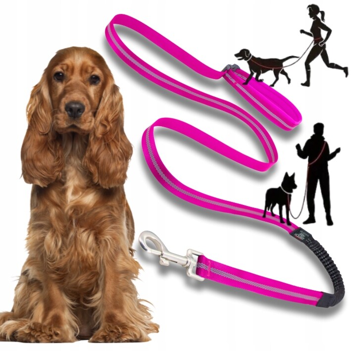 Vodítko pro psa s tlumičem Adventure pro běhání fialové 1,8 cm M