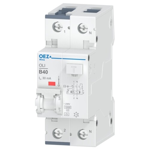 Proudový chránič s jističem OEZ OLI-40B-1N-030A 40A 30mA A