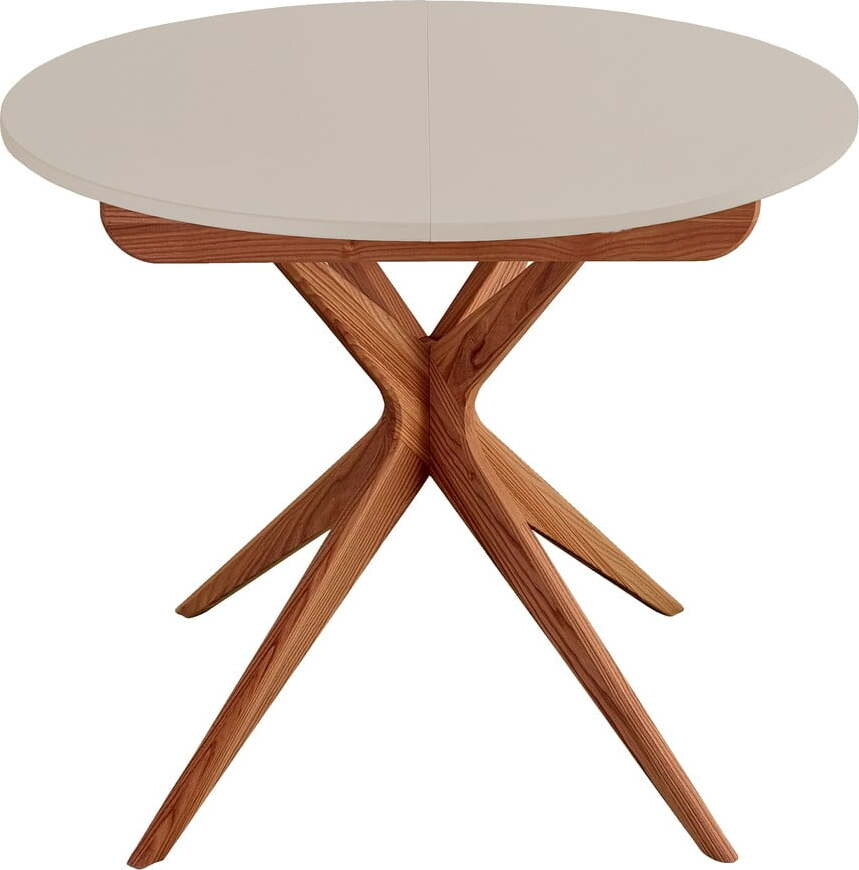 Kulatý rozkládací jídelní stůl s přídavnou deskou ø 90 cm Jubi – Ragaba