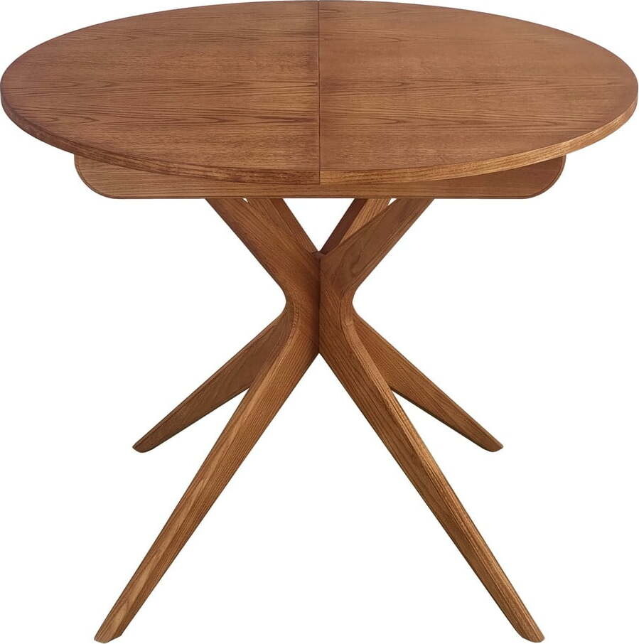 Kulatý rozkládací jídelní stůl s přídavnou deskou v dekoru dubu ø 90 cm Jubi – Ragaba