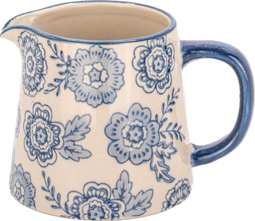Modrá/béžová konvička na mléko z kameniny 200 ml Blue Willow – Sass & Belle