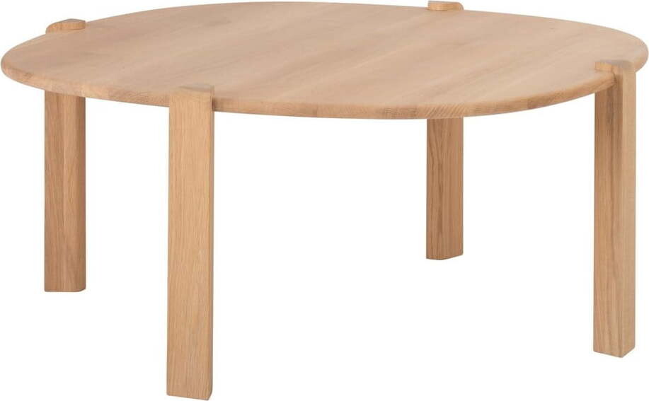 Kulatý konferenční stolek z dubového dřeva v přírodní barvě ø 100 cm Kulin – Gazzda