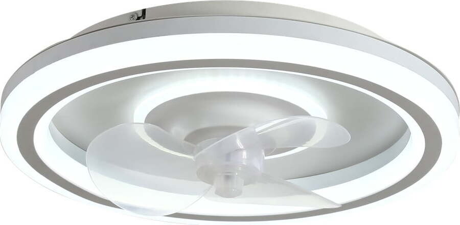 Bílé LED stropní svítidlo na dálkové ovládání/s ventilátorem Alan – SULION
