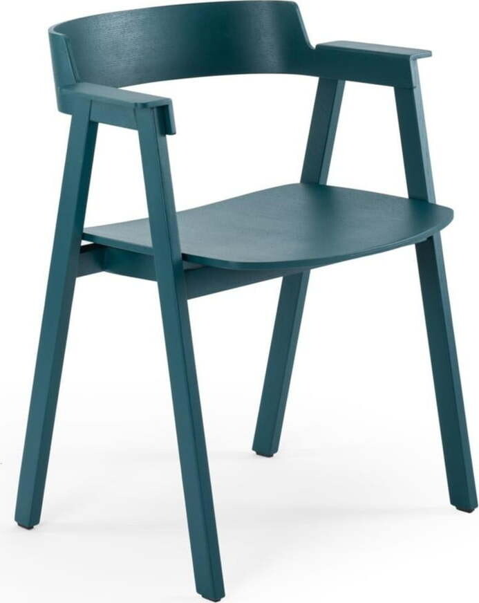 Jídelní židle s područkami z dubového dřeva v petrolejové barvě Flip – Gazzda