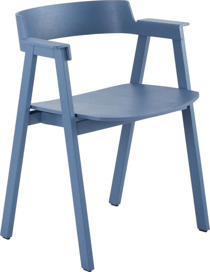 Modrá jídelní židle s područkami z dubového dřeva Flip – Gazzda