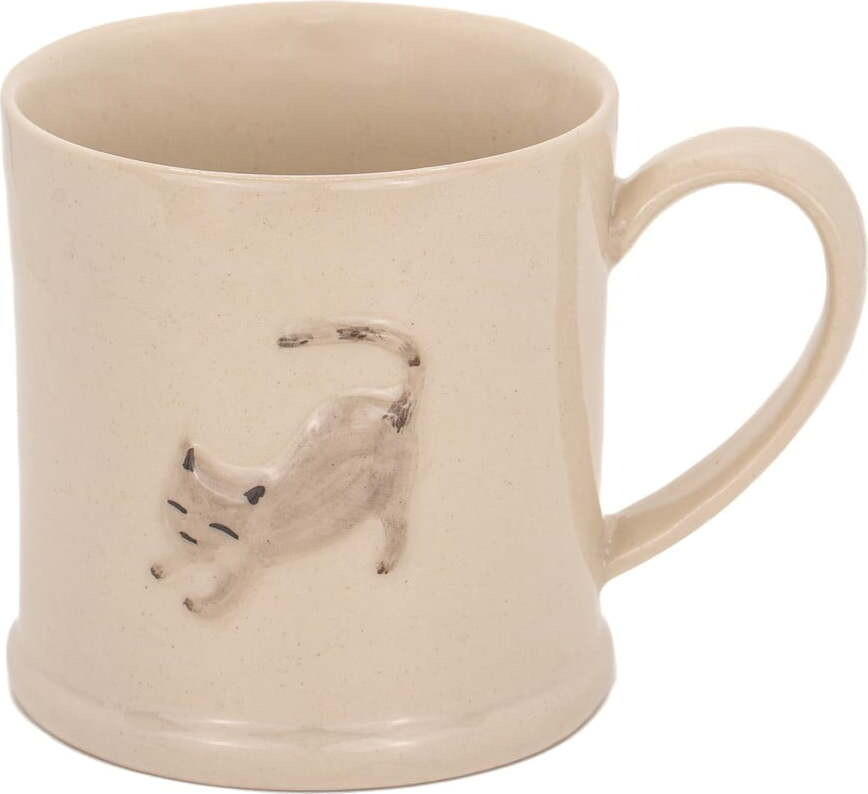 Béžový hrnek z kameniny 225 ml Cat – Sass & Belle