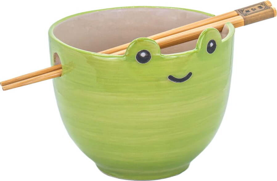 Zelená miska z kameniny 450 ml Frog – Sass & Belle