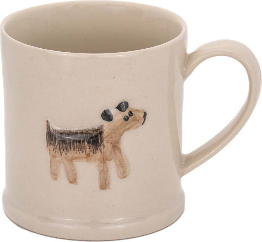 Béžový hrnek z kameniny 225 ml Dog – Sass & Belle