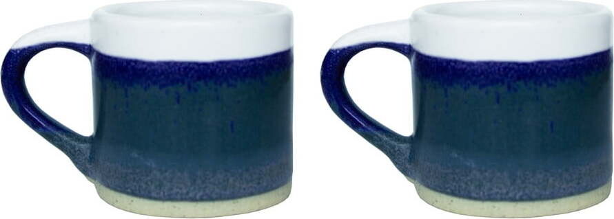 Tmavě modré hrnky v sadě 2 ks na espresso z kameniny 80 ml Marlow – Sass & Belle