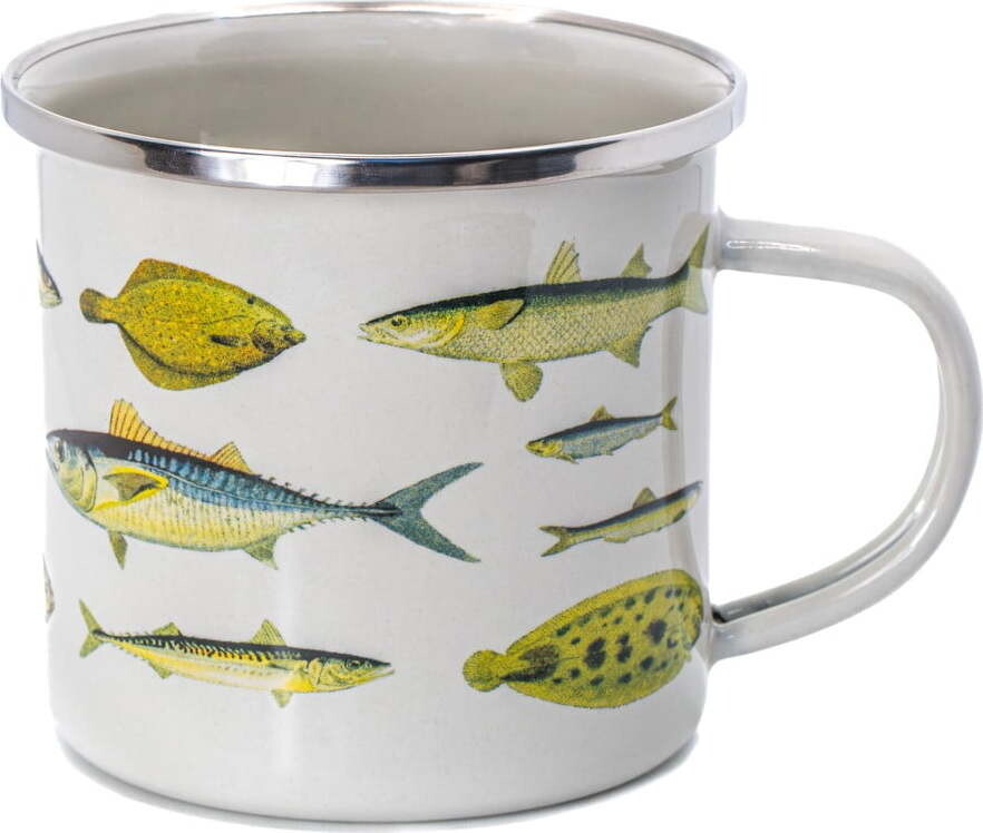 Bílý/zelený hrnek 310 ml Vintage Fish – Sass & Belle